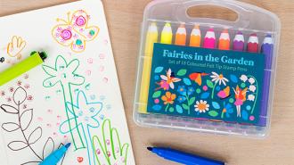 Fairies In The Garden Felt Tip Stamp Pens