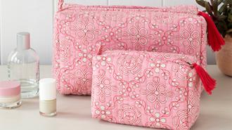 Pink quilted bags
