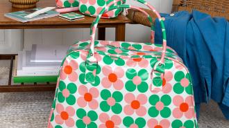 Weekend bag - Pink and green Daisy