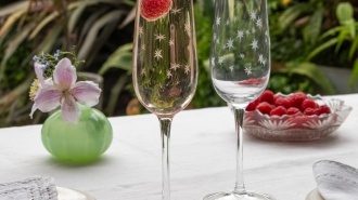 star champagne glasses