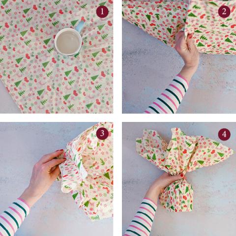 Gift wrapping a mug