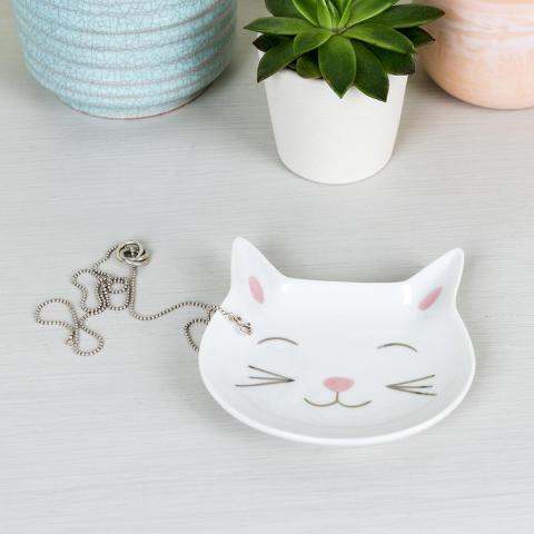 Cat face trinket tray