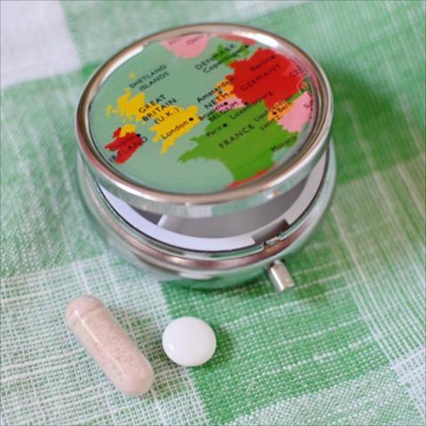 World Map pill box