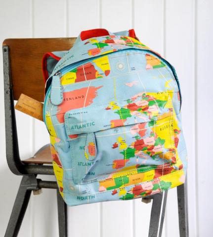 World Map mini backpack