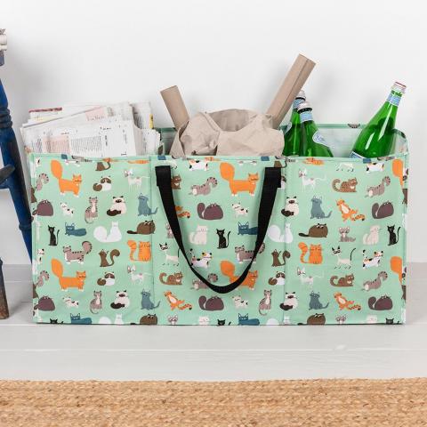 Nine Lives recycling bag filled with dry recycling