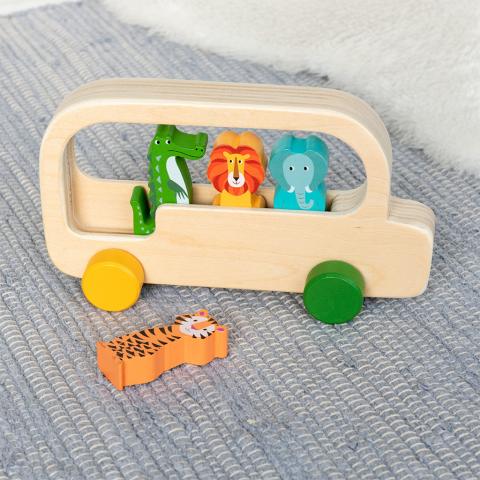 Colourful Creatures Wooden Bus