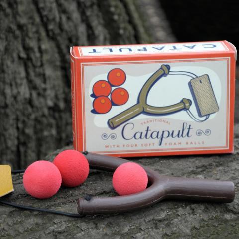 Catapult toy with foam balls