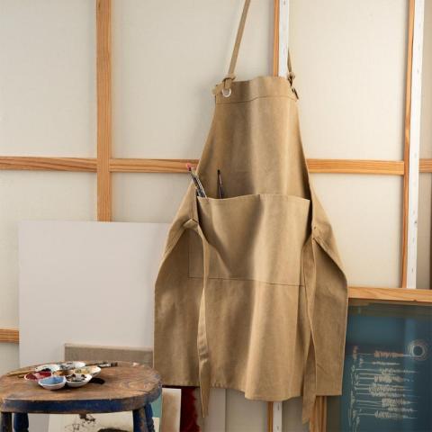 utility apron in khaki