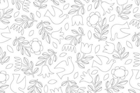 preview of folk doves colouring sheet