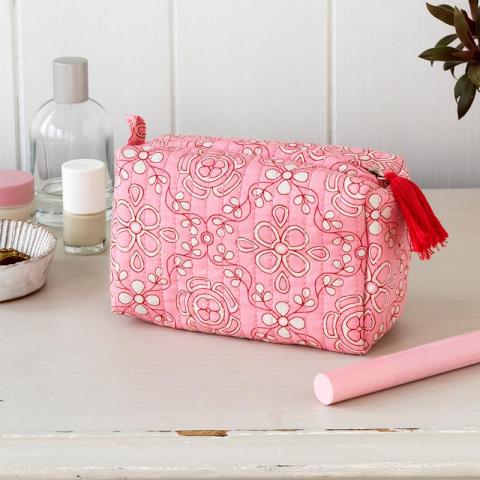 pink make up bag