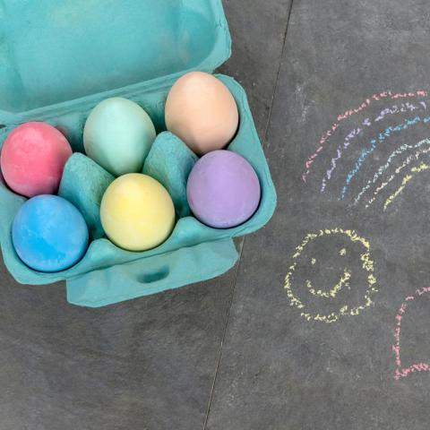 Eggs on pavement