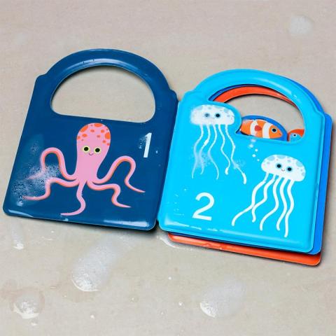Bath book with octopus and jellyfish