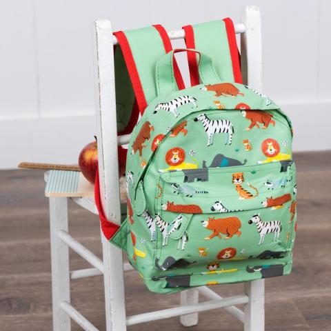 Mini backpack on white chair