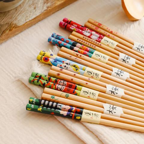 An array of colourful chopsticks