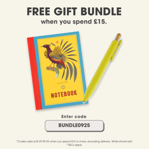 Free gift bundle - a6 notebook and Recycled aluminium ballpoint pen - Yellow
