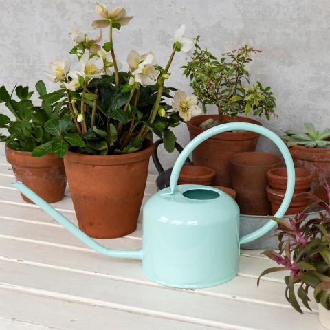 Metal watering can (1 L) - Sky blue
