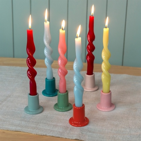 Ceramic tube candle holders