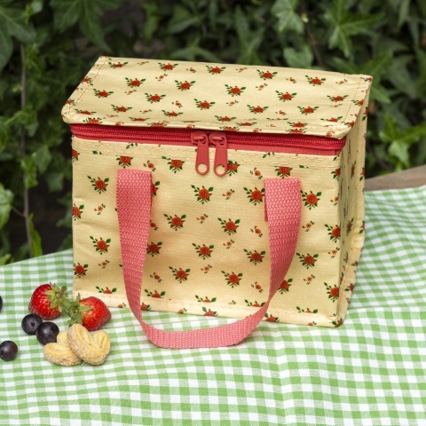 French rose insulated lunch bag