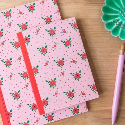 French rose A6 notebook