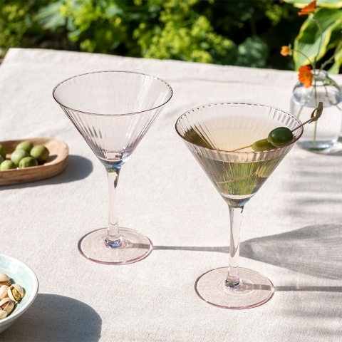 Ridged martini glasses