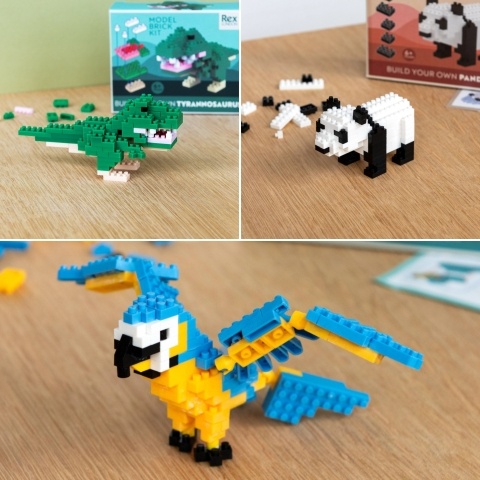 3D brick model collage