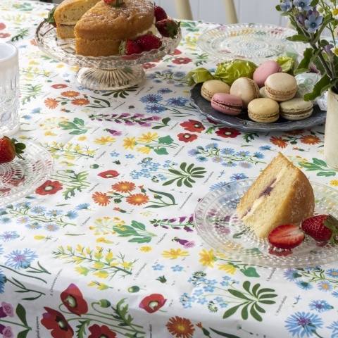 Paper tablecloth with wild flower design