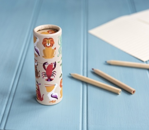 Tube of coloured pencils