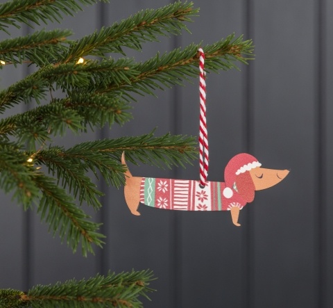 Sausage dog tree ornament