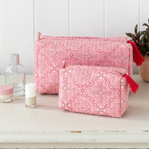 Pink quilted bags