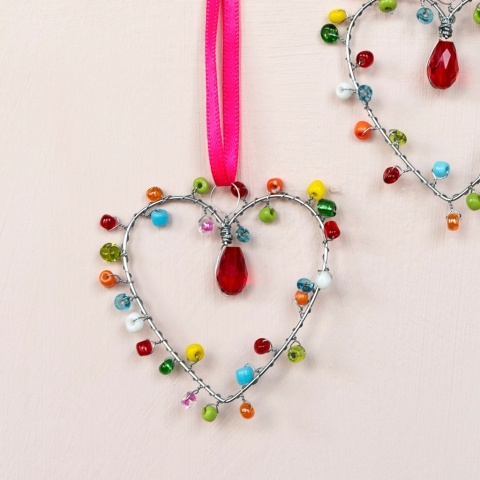 Multi beaded heart decoration