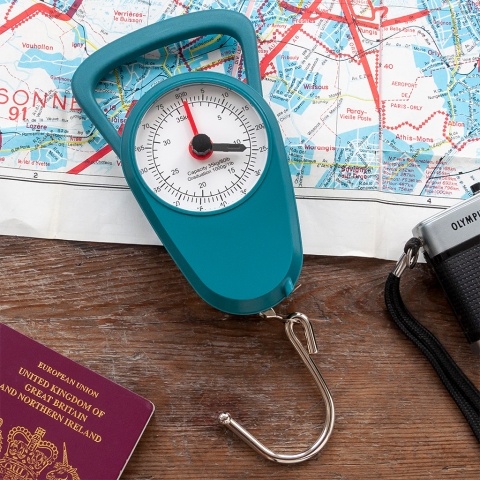 Blue travel scale
