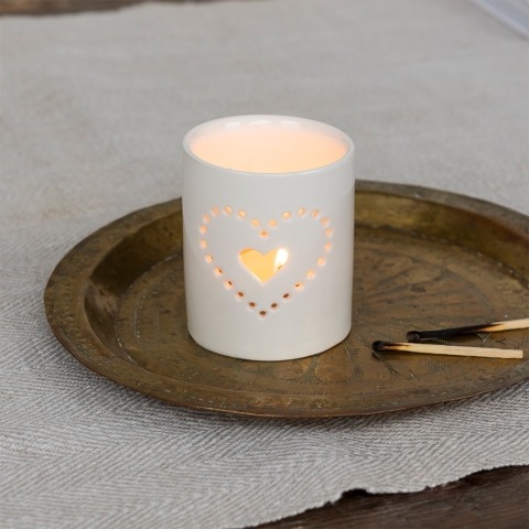 heart ceramic tealight holder