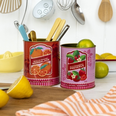 Marmalade and wild strawberry medium storage tins