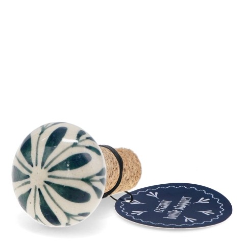 Ceramic cork bottle stopper (botanic design)