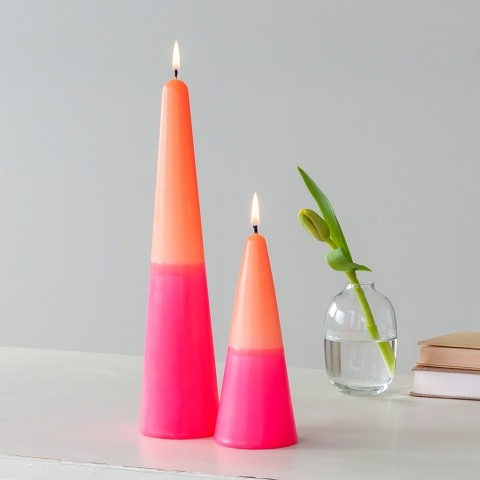 Pink and orange cone candles