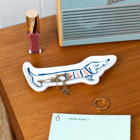 Sausage dog trinket dish