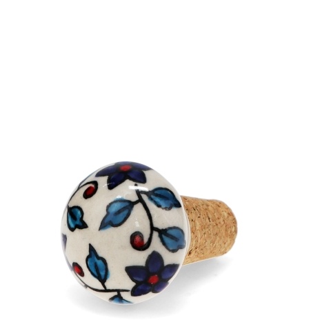 Ceramic cork bottle stopper leaf pattern