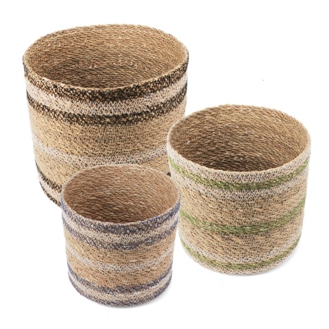 Round seagrass baskets (set of 3)