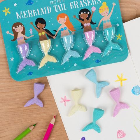 Mermaid tail erasers