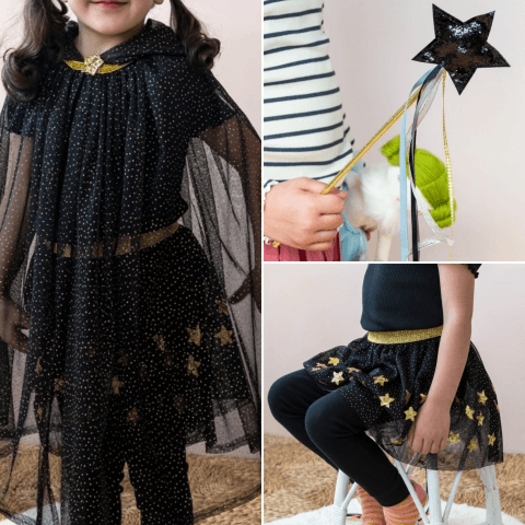 Black glittery fairy costume