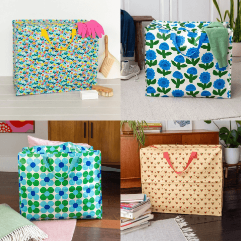 Floral jumbo bags collage