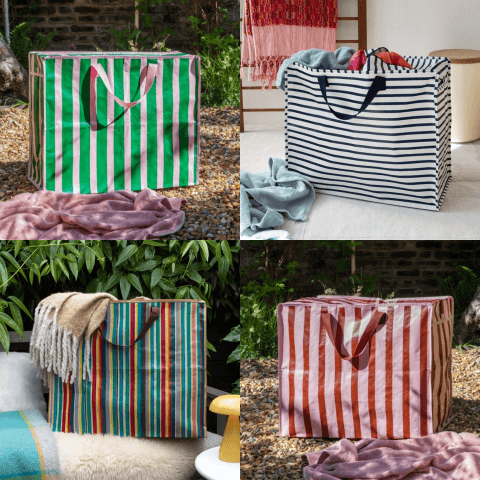 Striped jumbo bag collage