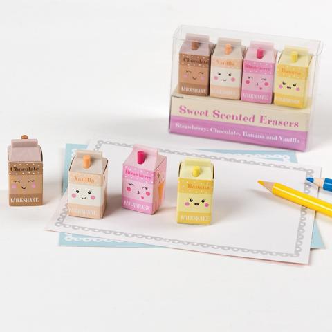 Scented milkshake erasers