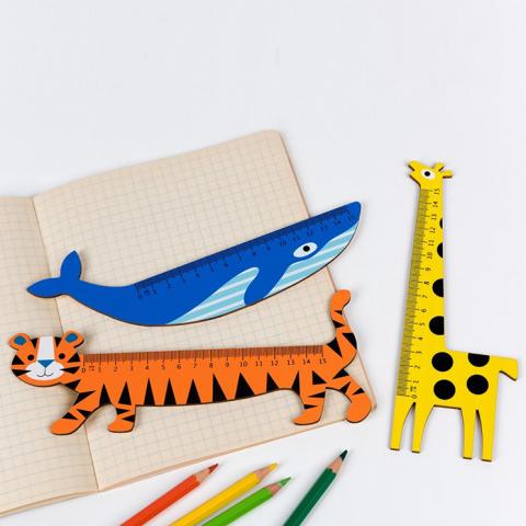 Wooden animal rulers