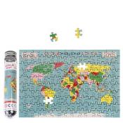 World map mini puzzle in tube