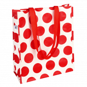Red on cream spotlight shopping bag