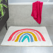 Cotton tufted bath mat rainbow