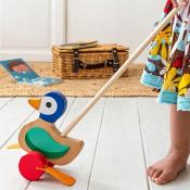 Wooden Push Along Duck