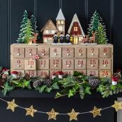 Wooden Advent calendar Christmas carol singers