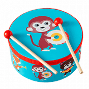 animal band drum with drumsticks